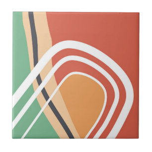 Abstraktes Bauhaus formt Retro-Kunstwerk Fliese