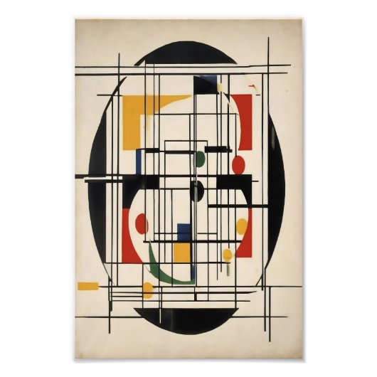 Abstraktes Bauhaus Geometrie Moderne Minimalistisc Fotodruck (Vorne)