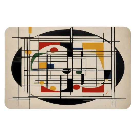Abstraktes Bauhaus Geometrie Moderne Minimalistisc Magnet (Horizontal)