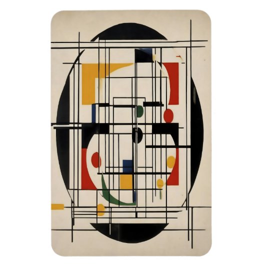 Abstraktes Bauhaus Geometrie Moderne Minimalistisc Magnet (Vertikal)