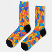 Abstraktes Bauhausmuster in drei Farben Socken (Linkes Detail)