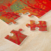 Abstraktes Baumdesign in Rot und Blau Puzzle (Seite)