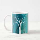 Abstraktes Baumdesign mit Marmorhintergrund Kaffeetasse (Links)