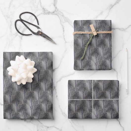 Abstraktes Baummuster Geschenkpapier Set (Vorderseite)