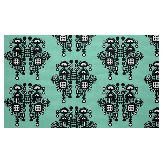 Abstraktes Baumuster - B&W mit hellgrün Stoff (Fat Quarter (45,7 x 55,9 cm))
