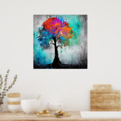 Abstraktes Baumwasser Poster (Küche)