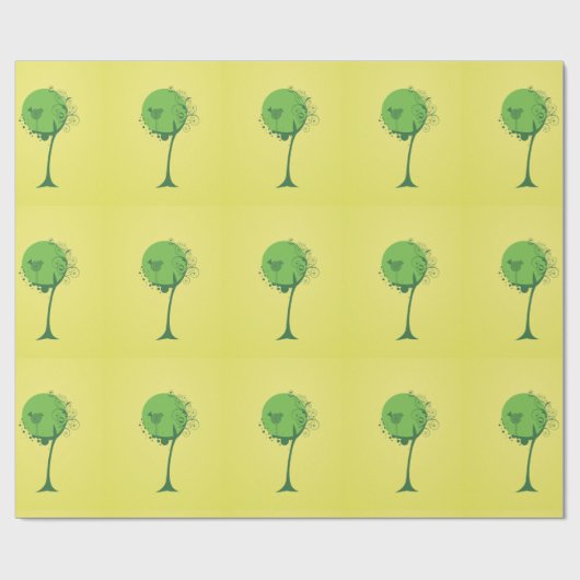 Abstraktes Baumwischpapier Geschenkpapier (Flach)