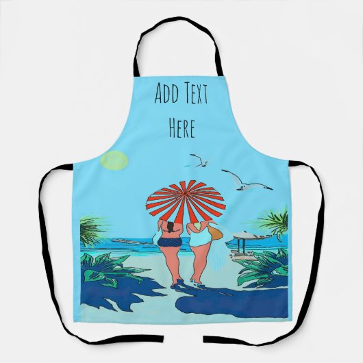 Abstraktes Beach Design hinzufügen von Text, Schür Schürze (Vorderseite)