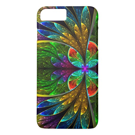 Abstraktes beflecktes Glas-Blumenmuster Case-Mate iPhone Hülle (Rückseite)