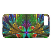 Abstraktes beflecktes Glas-Blumenmuster Case-Mate iPhone Hülle (Rückseite (Horizontal))