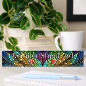 Abstraktes beflecktes Glas-Blumenmuster Namensplakette