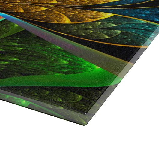 Abstraktes beflecktes Glas-Blumenmuster Schneidebrett (Ecke)