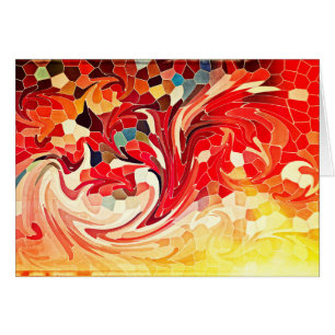 Abstraktes beflecktes Glas Firebirds brennendes