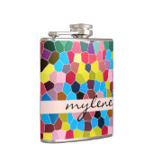 Abstraktes beflecktes Glas-klares Flachmann (Rechts)