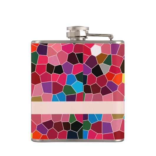 Abstraktes beflecktes Glas-klares Flachmann (Rückseite)