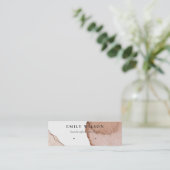 Abstraktes Beige-Braunfarben-Ohrenbildschirm Mini Visitenkarte (Stehend Vorderseite)