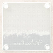 Abstraktes Beige, Grau, Bronze-Vintages Muster Glasuntersetzer (Rückseite)