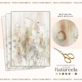 Abstraktes Beige-Grau-Decoupage-Seidenpapier Seidenpapier