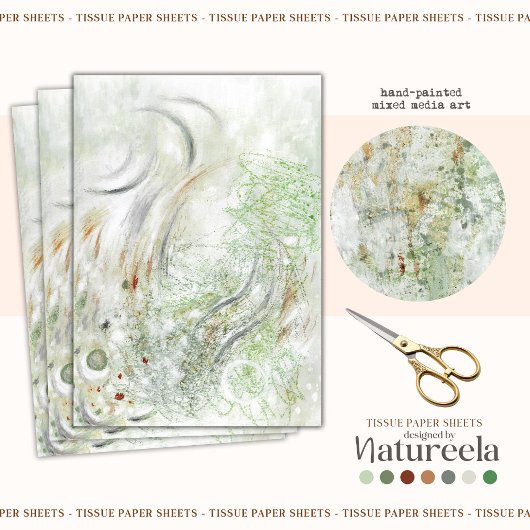 Abstraktes Beige Grau Weiß Decoupage Seidenpapier