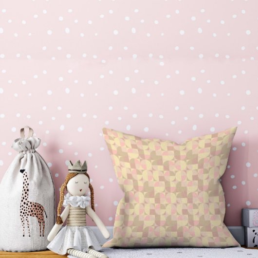 Abstraktes Beige-Rundkissen Kissen