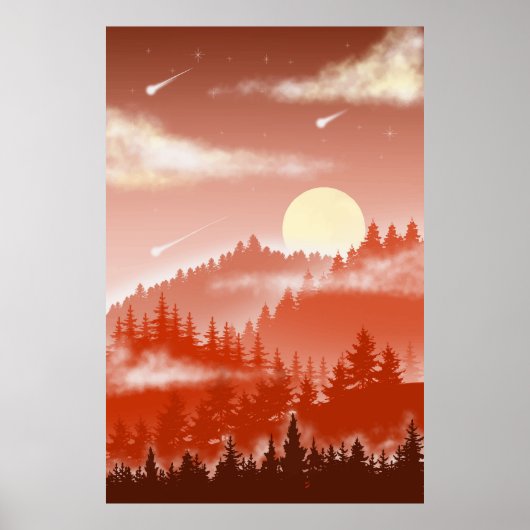 Abstraktes Bergdesign Poster (Vorne)