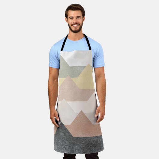 Abstraktes Bergdesign Schürze (Getragen)