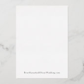 Abstraktes Bergsilber auf weißer Hochzeit Folieneinladung (Rückseite)