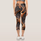 Abstraktes Bild - 3D-Fraktal, digitale Kunst, brau Capri Leggings (Rückseite)