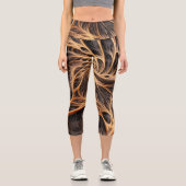 Abstraktes Bild - 3D-Fraktal, digitale Kunst, brau Capri Leggings (Vorderseite)