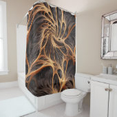 Abstraktes Bild - 3D-Fraktal, digitale Kunst, brau Duschvorhang (Beispiel)