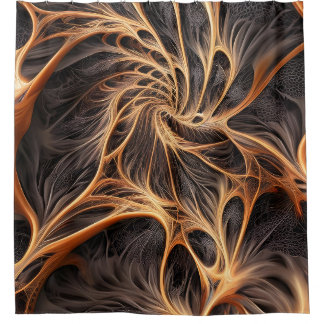 Abstraktes Bild - 3D-Fraktal, digitale Kunst, brau Duschvorhang