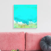 Abstraktes Bild, aquamarin, weiß, pastellfarben, m Leinwanddruck (Insitu (Wohnzimmer))
