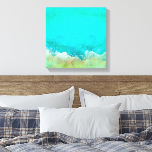 Abstraktes Bild, aquamarin, weiß, pastellfarben, m Leinwanddruck (Insitu (Schlafzimmer))