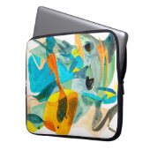 abstraktes Bild auf Papier mit lebhaften Farben, s Laptopschutzhülle (Vorderseite Links)