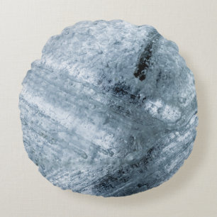 Abstraktes Bild braun und schwarz Rundes Kissen