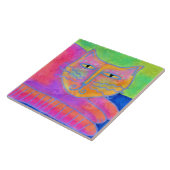 Abstraktes Bild der heißen rosa Katze Fliese (Seite)