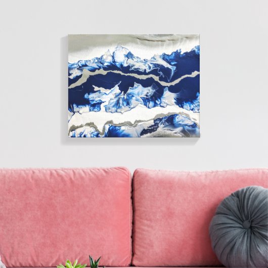 Abstraktes Bild in Grau Acrylfarbe Art Leinwanddruck (Insitu (Wohnzimmer))