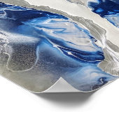 Abstraktes Bild in Grau Acrylfarbe Art Poster (Ecke)