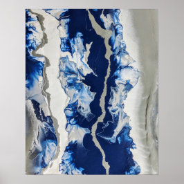 Abstraktes Bild in Grau Acrylfarbe Art Poster