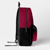 Abstraktes Bild in Schwarz und Rot Bedruckter Rucksack (Links)