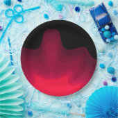 Abstraktes Bild in Schwarz und Rot Pappteller (Party)