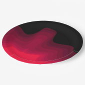 Abstraktes Bild in Schwarz und Rot Pappteller (Schrägansicht)