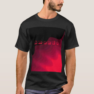 Abstraktes Bild in Schwarz und Rot T-Shirt