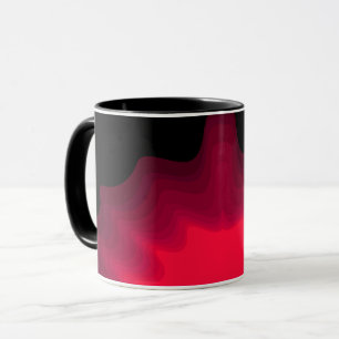 Abstraktes Bild in Schwarz und Rot Tasse
