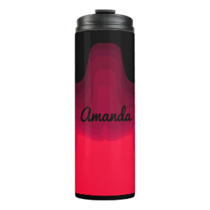 Abstraktes Bild in Schwarz und Rot Thermosbecher