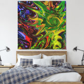 Abstraktes Bild mit dem Titel "Welten entstehen" Leinwanddruck (Insitu (Schlafzimmer))