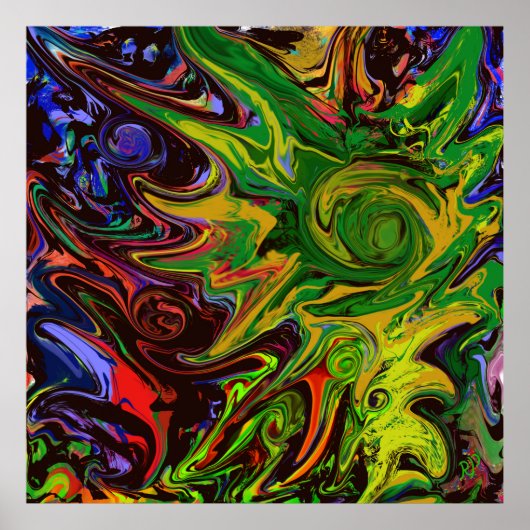 Abstraktes Bild mit dem Titel "Welten entstehen" Poster (Vorne)