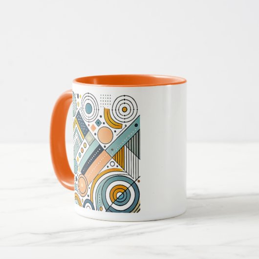 Abstraktes Bild mit geometrischen Formen. Tasse (Vorderseite Links)