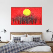 Abstraktes Bild mit Red Sunset #4 Leinwanddruck (Insitu (Schlafzimmer))
