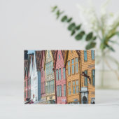 Abstraktes Bild Tyske Bryggen Holzhäuser Bergen Postkarte (Stehend Vorderseite)